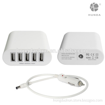 DC 12V 24V electric portable 5port mobile smart fast USB Car charger